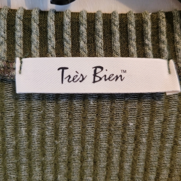 Très Bien Green Rib Knit Long Sleeve Sweater Dress - Picture 5 of 6